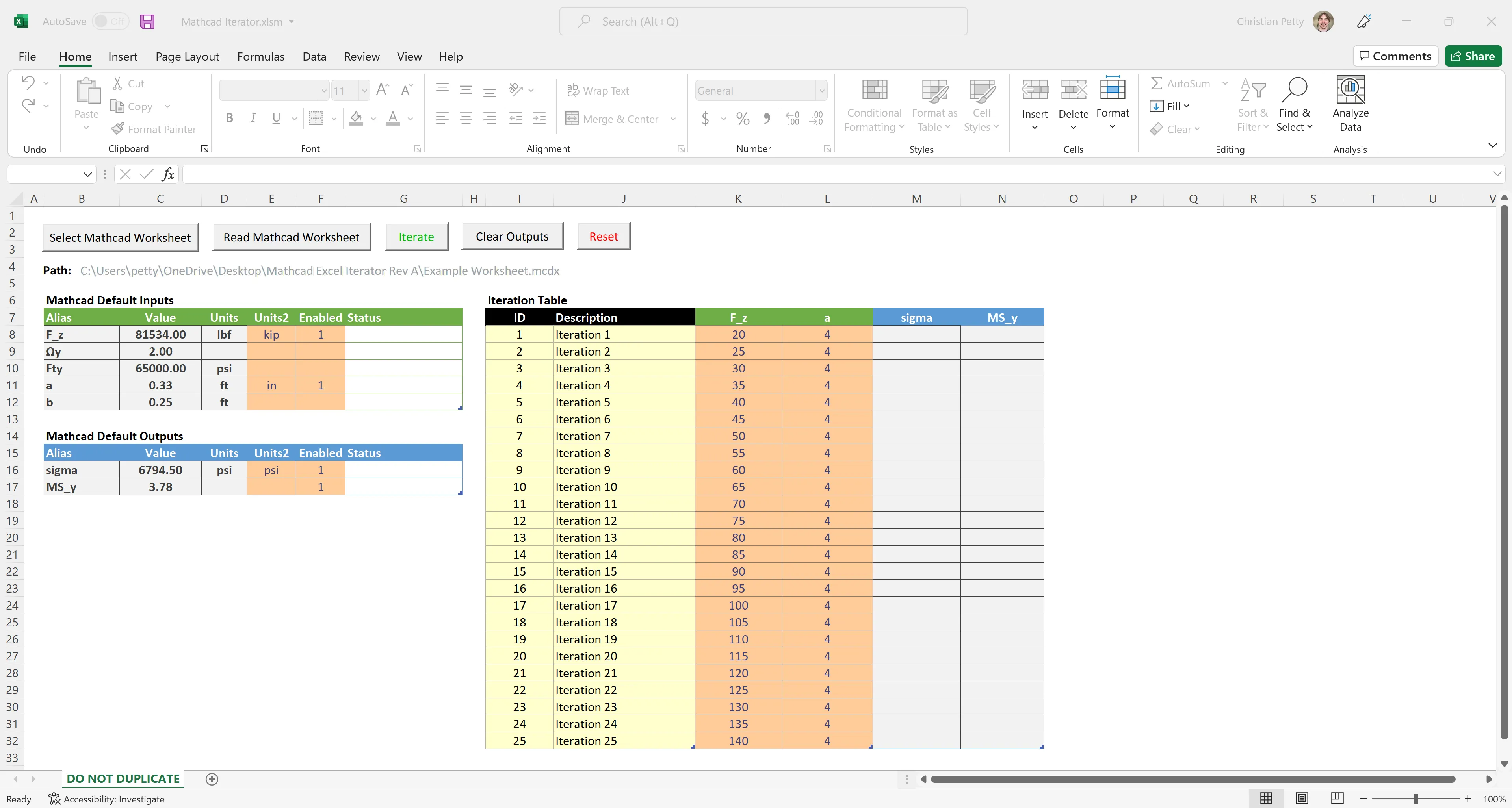 Mathcad iterator overview